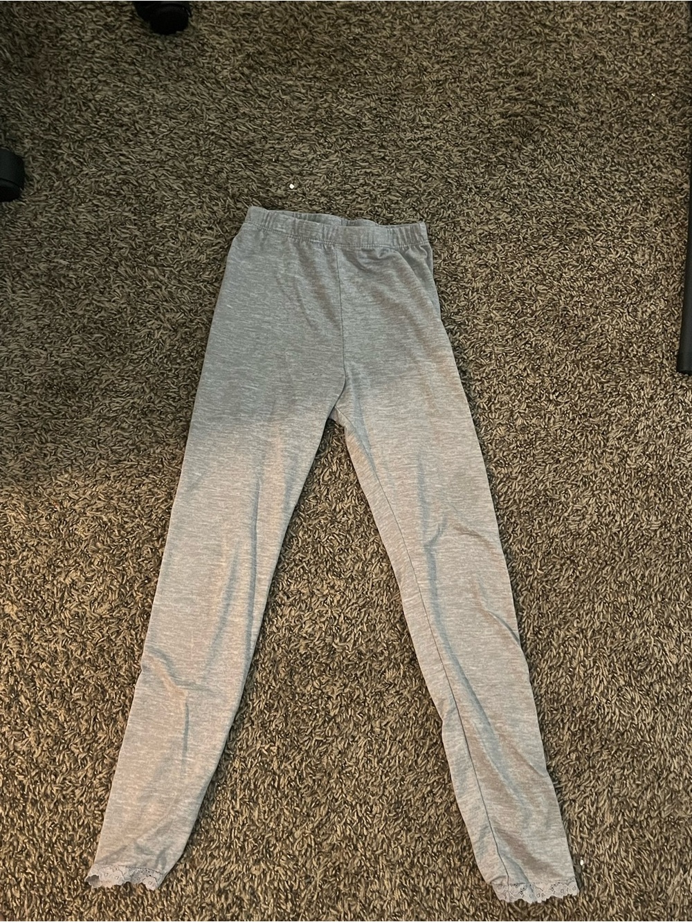 Girls Light Gray Stretch Knit Leggings